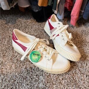 NWT Gola Women's Cream and Red Sneakers